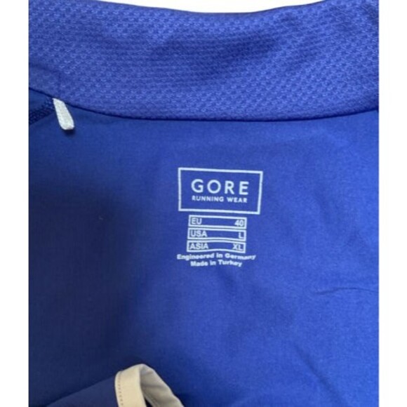 Gore running wear royal blue white trim longsleeve athletic top size Large L - Picture 9 of 11